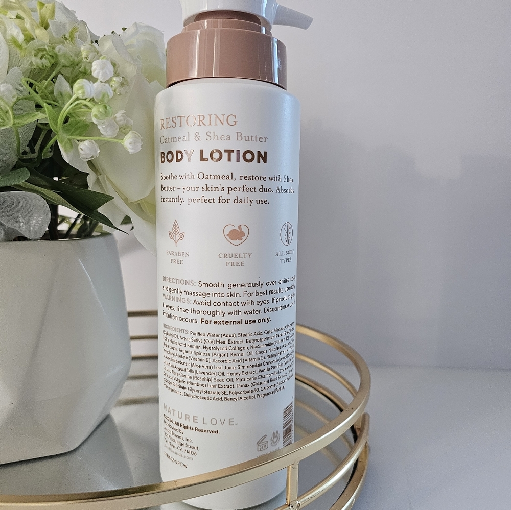 Nature Love Restoring Oatmeal & Shea Butter Body Lotion 25fl.oz - Picture 2 of 3